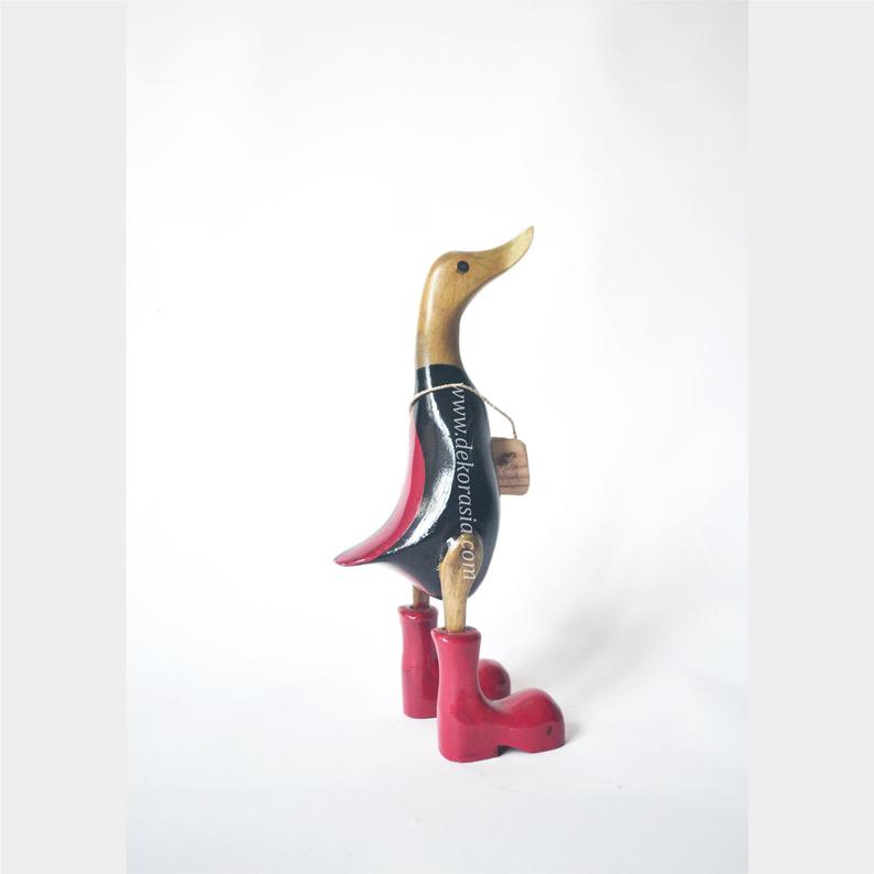 Plain Black and Red bamboo duck, duck decoration, bamboo craft, bali bamboo duck, duck handmade | Free Shipping